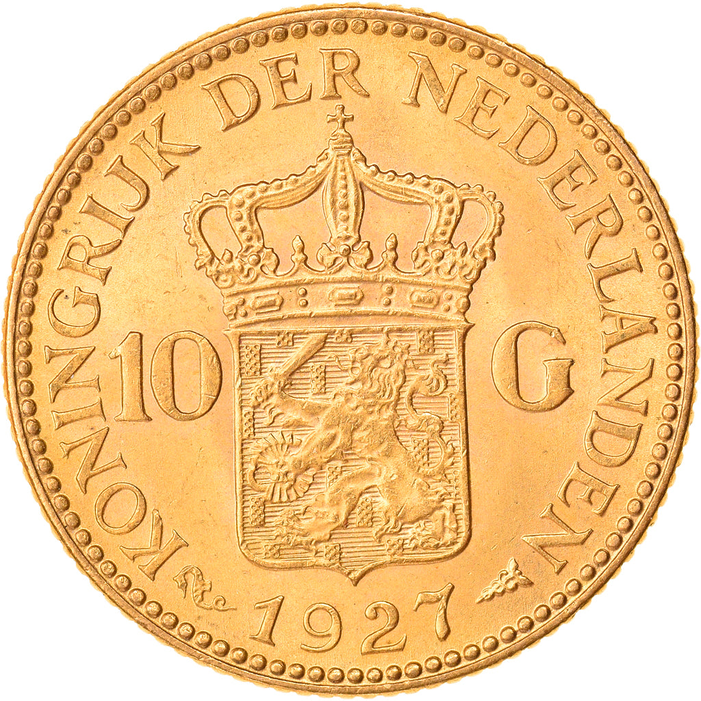 Münze, Niederlande, Wilhelmina I, 10 Gulden, 1927, UNZ, Gold, KM:162