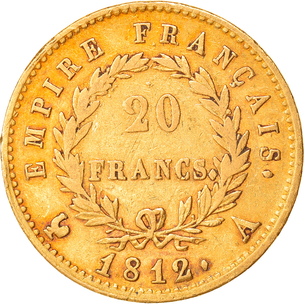 Münze, Frankreich, Napoléon I, 20 Francs, 1812, Paris, SS, Gold, KM:695.1