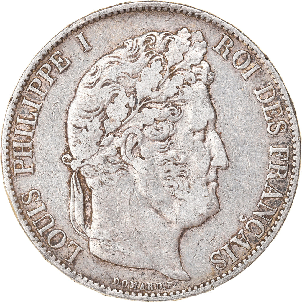 Moneta, Francia, Louis-Philippe, 5 Francs, 1847, Strasbourg, MB+, Argento