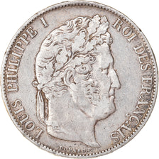 Moneta, Francia, Louis-Philippe, 5 Francs, 1847, Strasbourg, MB+, Argento