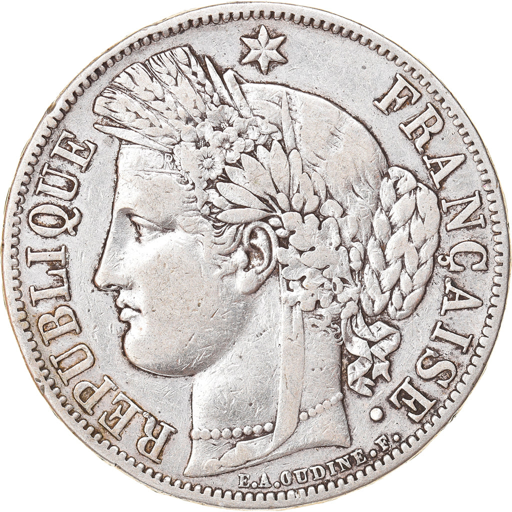 Coin, France, Cérès, 5 Francs, 1851, Paris, VF(30-35), Silver, KM:761.1
