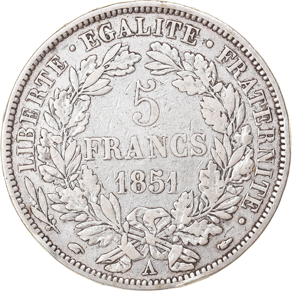 Coin, France, Cérès, 5 Francs, 1851, Paris, VF(30-35), Silver, KM:761.1