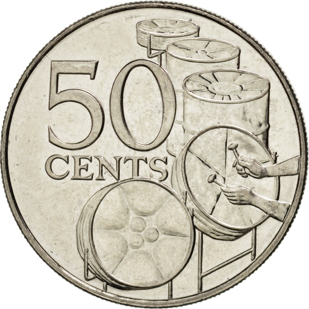 Coin, TRINIDAD & TOBAGO, 50 Cents, 2003, MS(63), Copper-nickel, KM:33