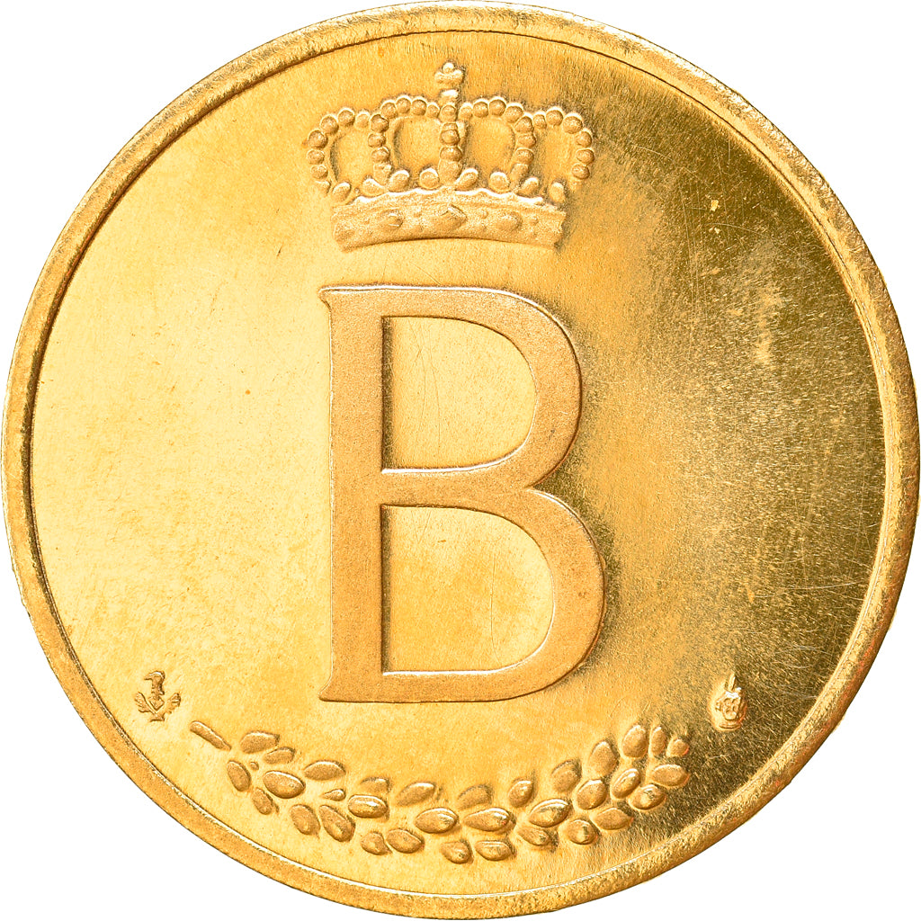 Moeda, Bélgica, Baudouin I, 20 Francs, 20 Frank, 1976, MS(65-70), Dourado