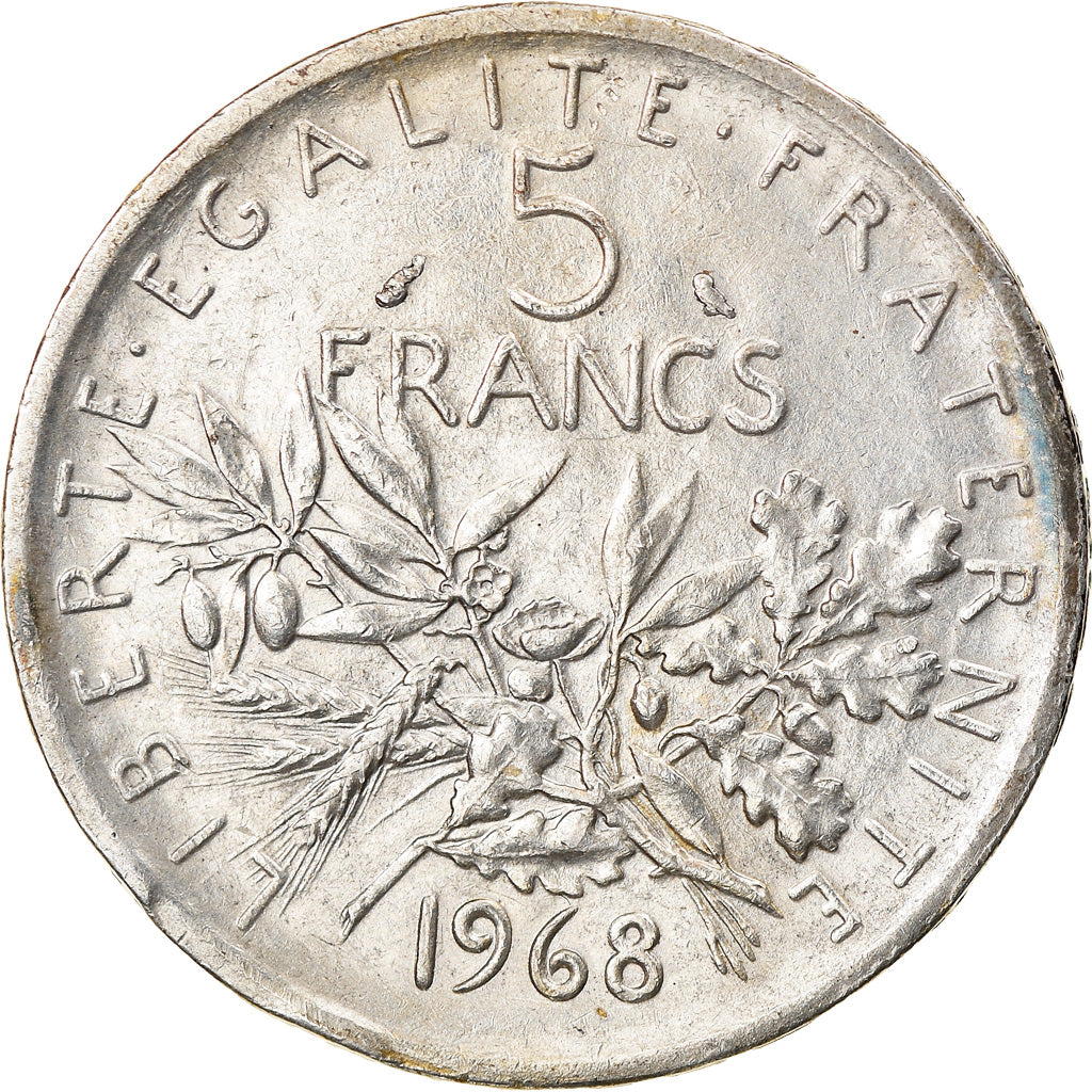 Coin, France, Semeuse, 5 Francs, 1968, Paris, AU(50-53), Silver, KM:926