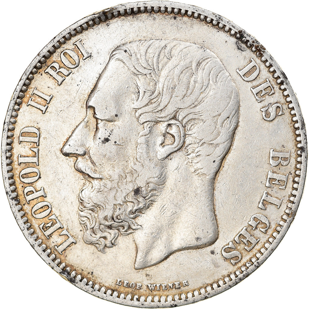Coin, Belgium, Leopold II, 5 Francs, 5 Frank, 1868, EF(40-45), Silver, KM:24