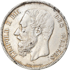 Coin, Belgium, Leopold II, 5 Francs, 5 Frank, 1868, EF(40-45), Silver, KM:24