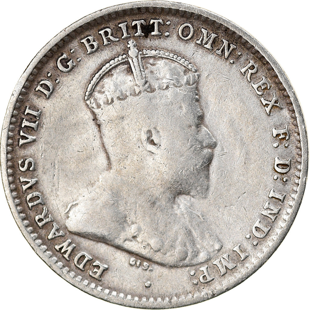 Coin, Australia, Edward VII, Threepence, 1910, London, VF(30-35), Silver, KM:18