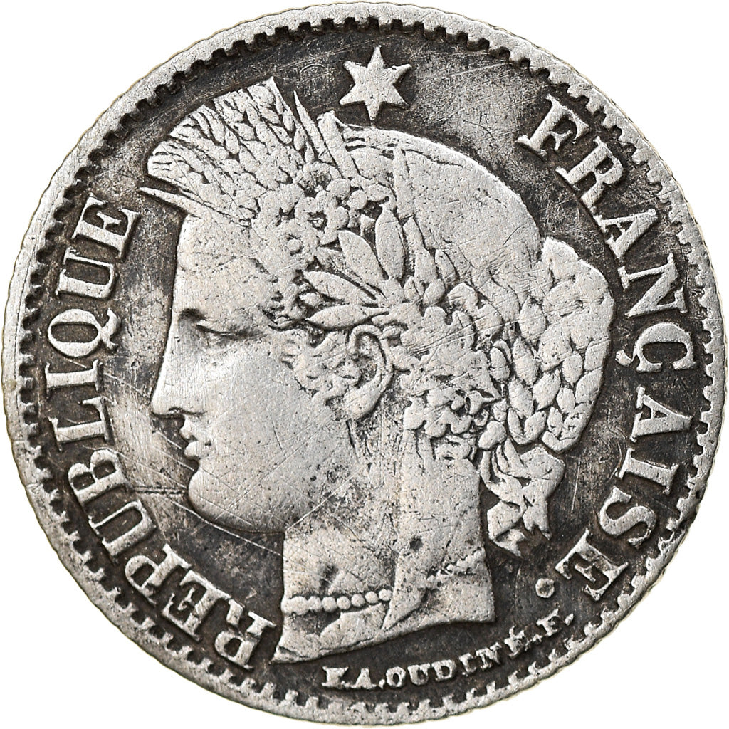 Moneta, Francia, Cérès, 20 Centimes, 1850, Bordeaux, MB+, Argento, KM:758.3