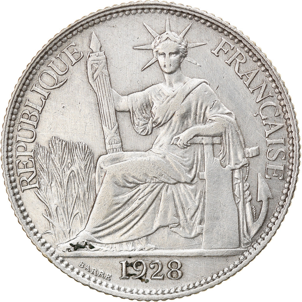Coin, FRENCH INDO-CHINA, 20 Cents, 1928, Paris, EF(40-45), Silver, KM:17.1