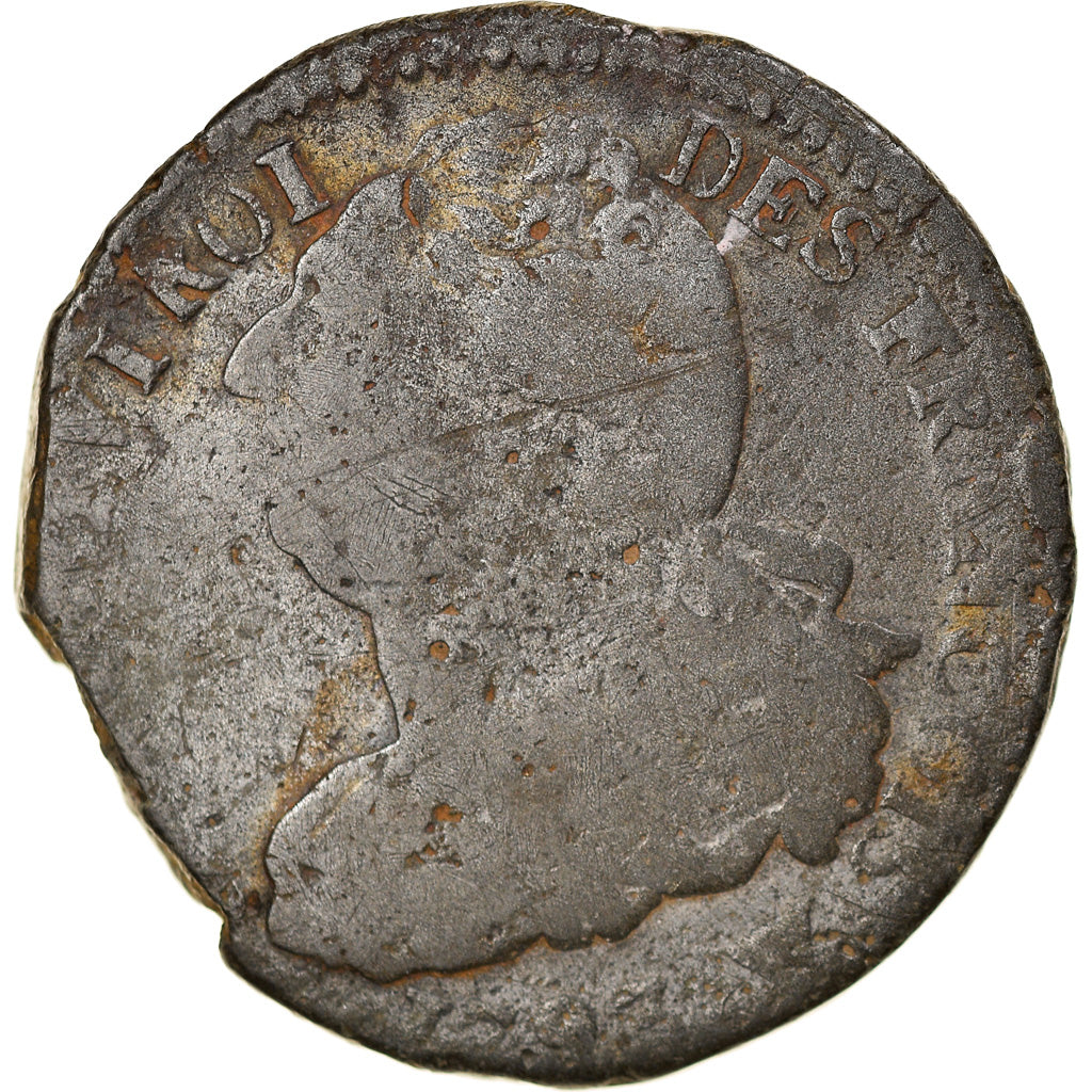 Coin, France, Louis XVI, 2 Sols, 1793, Lille, VG(8-10), Bronze, KM:603.16