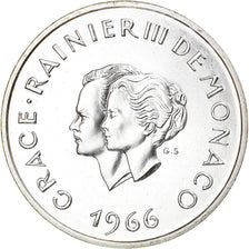 Moneta, Monaco, 10 Francs, 1966, 10th Wedding Anniversary, SPL, Argento, KM:M1