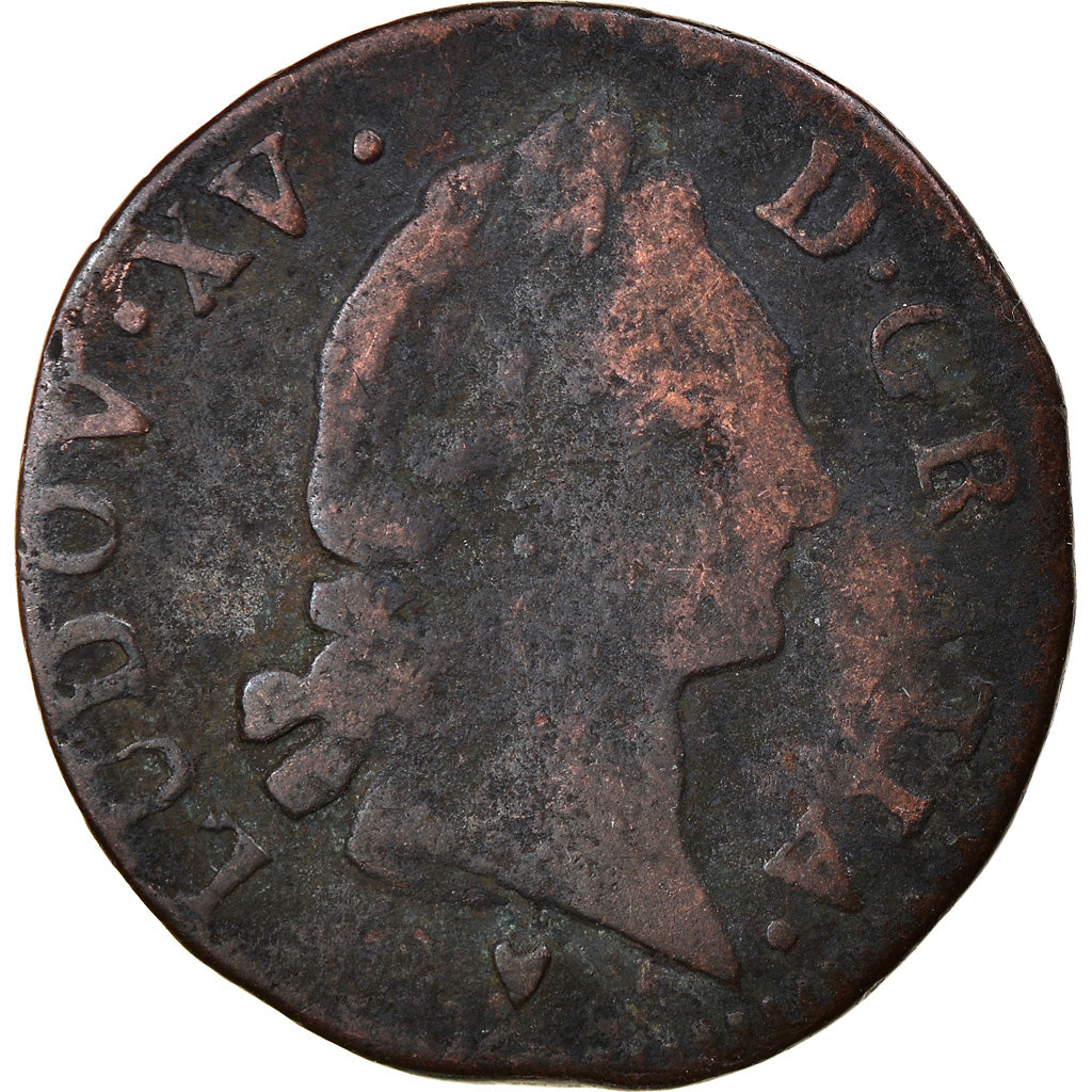 Münze, Frankreich, Louis XV, 1/2 Sol, 1768, Aix-en-Provence, SGE+, Kupfer