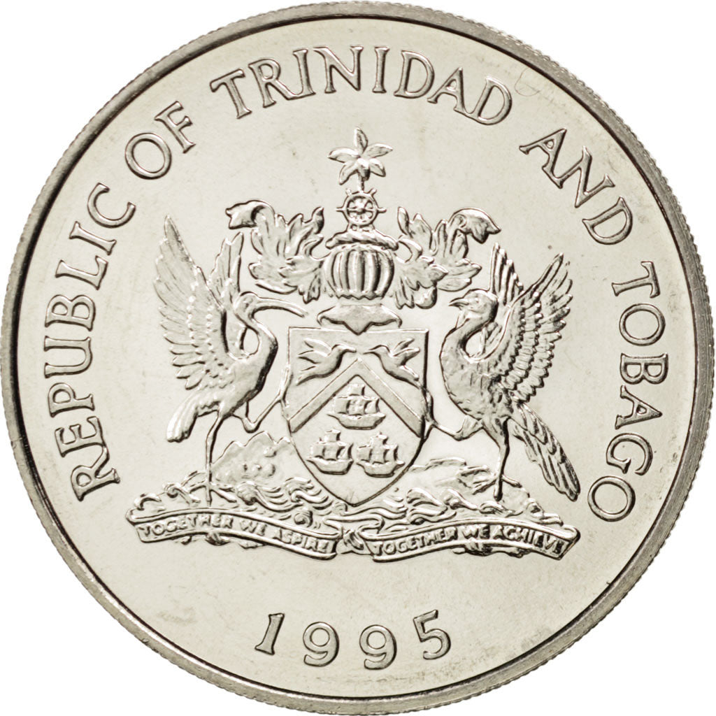 TRINIDAD & TOBAGO, Dollar, 1995, KM #61, MS(63), Copper-Nickel, 8.48