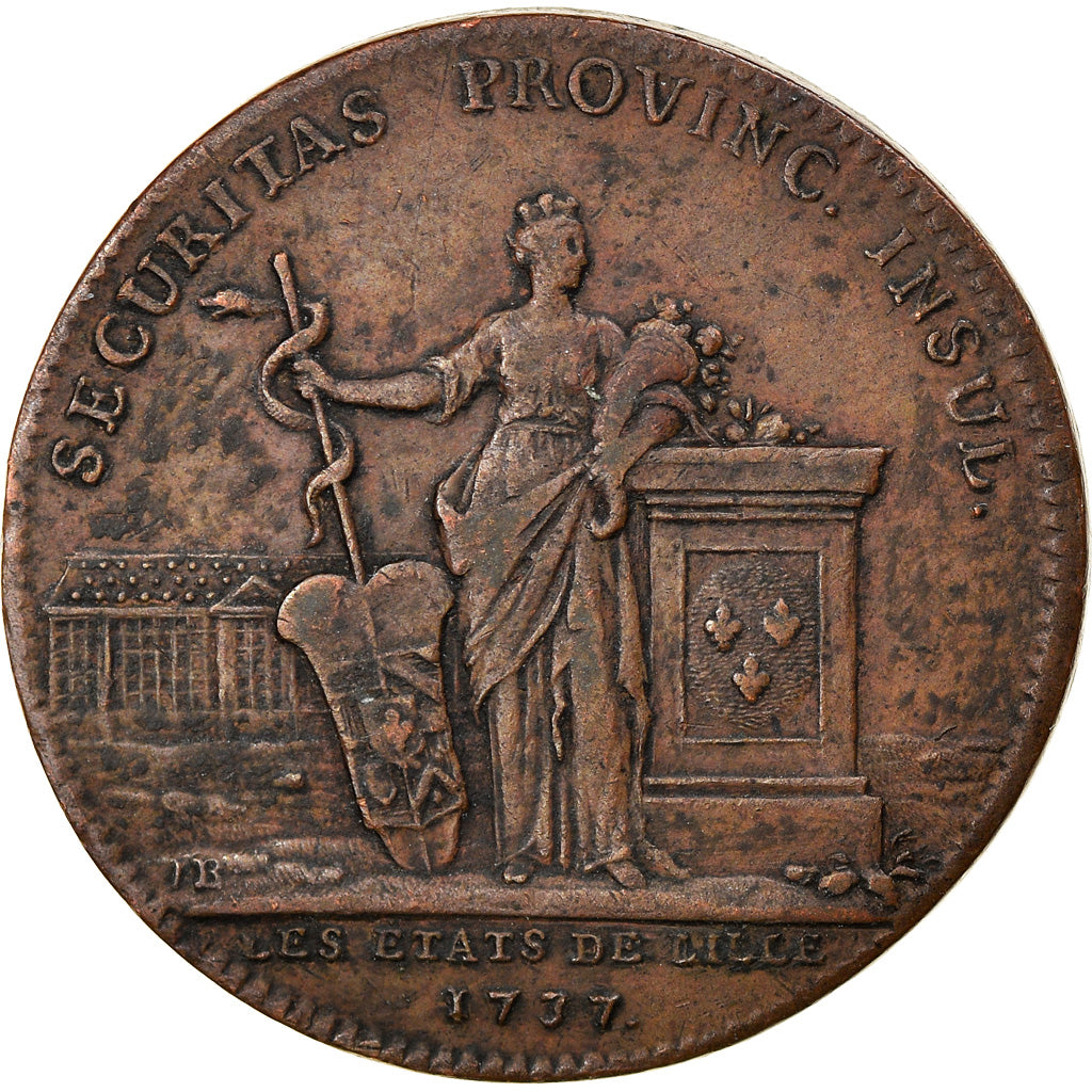 Frankrijk, Token, Royal, Louis XV, États de Lille, 1737, Duvivier, ZF, Koper