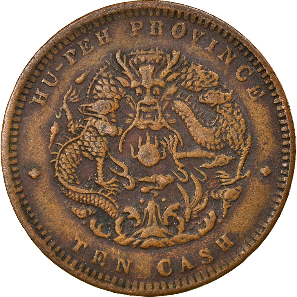 Munten, China, HUPEH PROVINCE, Kuang-hs, 10 Cash, 1902-05, Ching, ZF, Koper