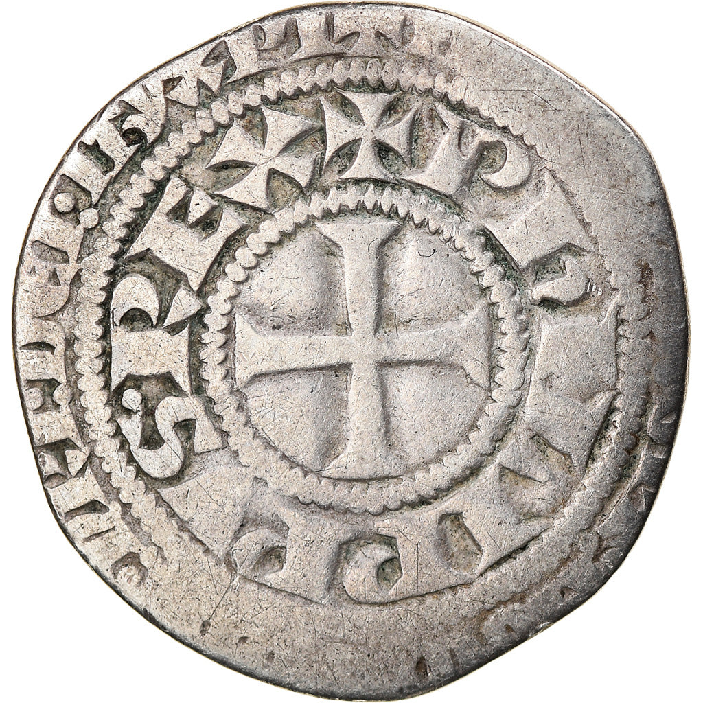 Moeda, França, Philip IV, Gros Tournois, VF(20-25), Prata, Duplessy:213