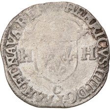 Moeda, França, Henri IV, Douzain, 1592, Saint-Lô, VF(20-25), Lingote