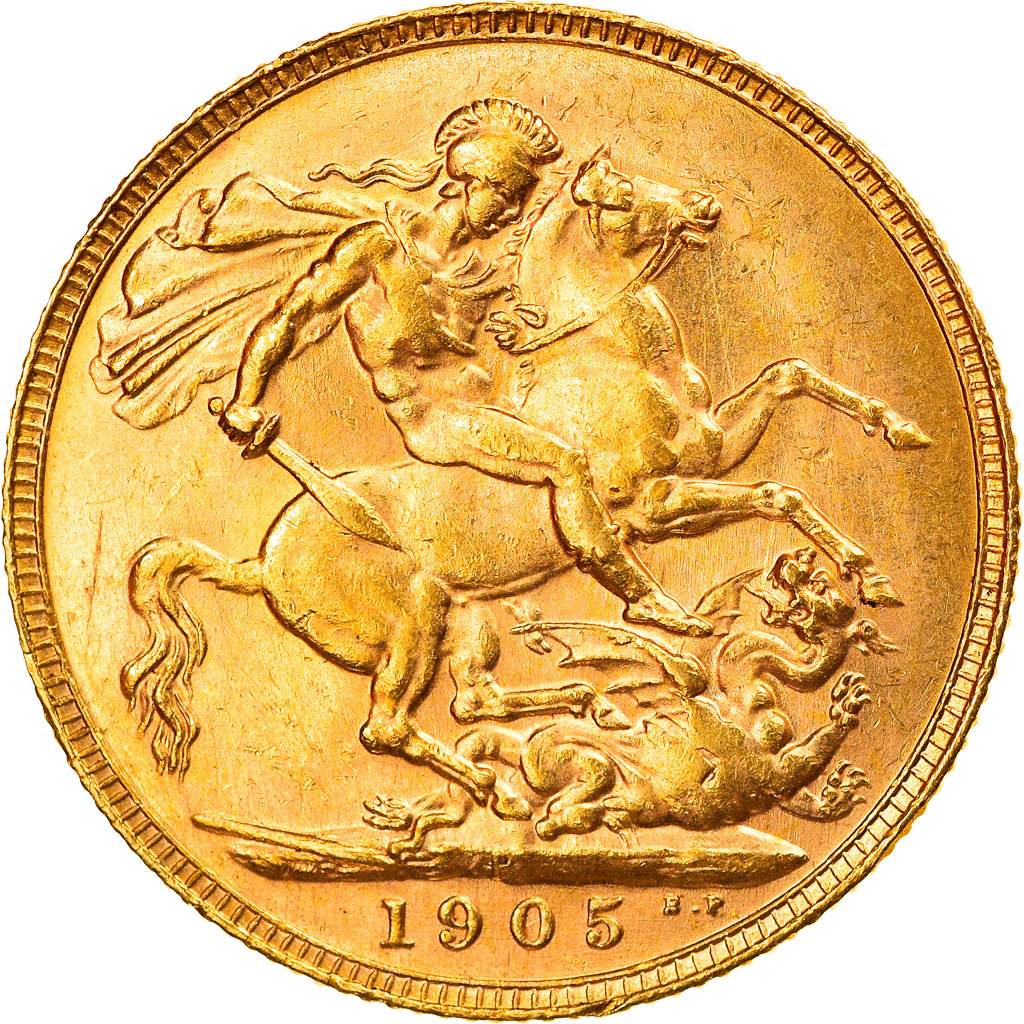 Coin, Australia, Edward VII, Sovereign, 1905, Perth, AU(55-58), Gold, KM:15