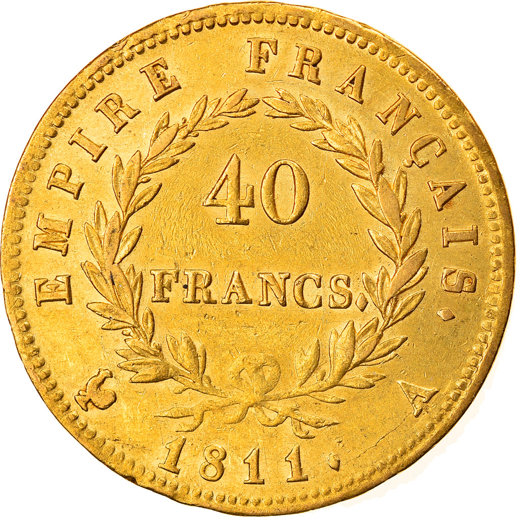 Munten, Frankrijk, Napoléon I, 40 Francs, 1811, Paris, ZF, Goud, KM:696.1