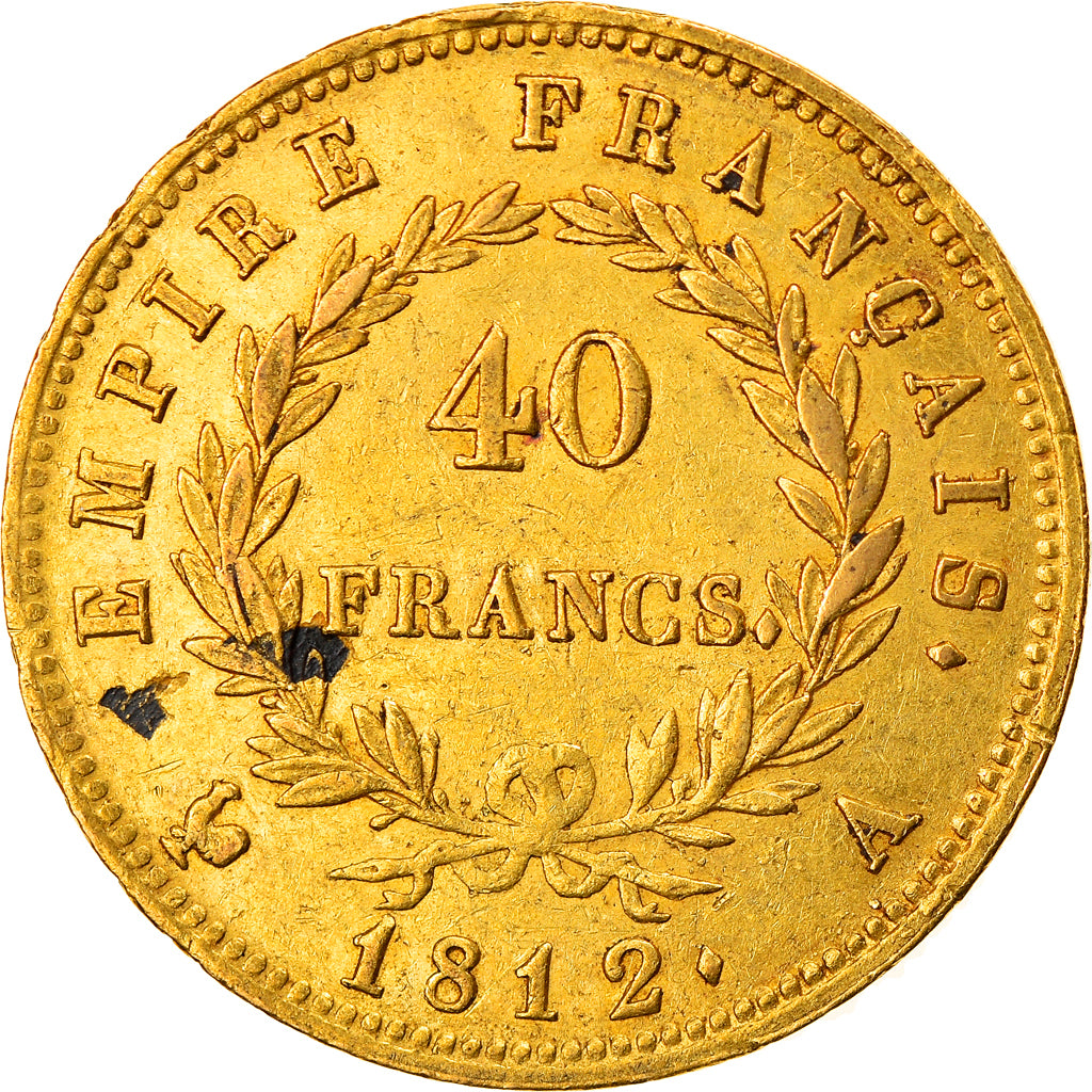 Monnaie, France, Napoléon I, 40 Francs, 1812, Paris, TTB, Or, Gadoury:1084