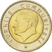 TURKEY, 50 Kurus, 2009, KM #1243, MS(63), Bi-Metallic, 6.88