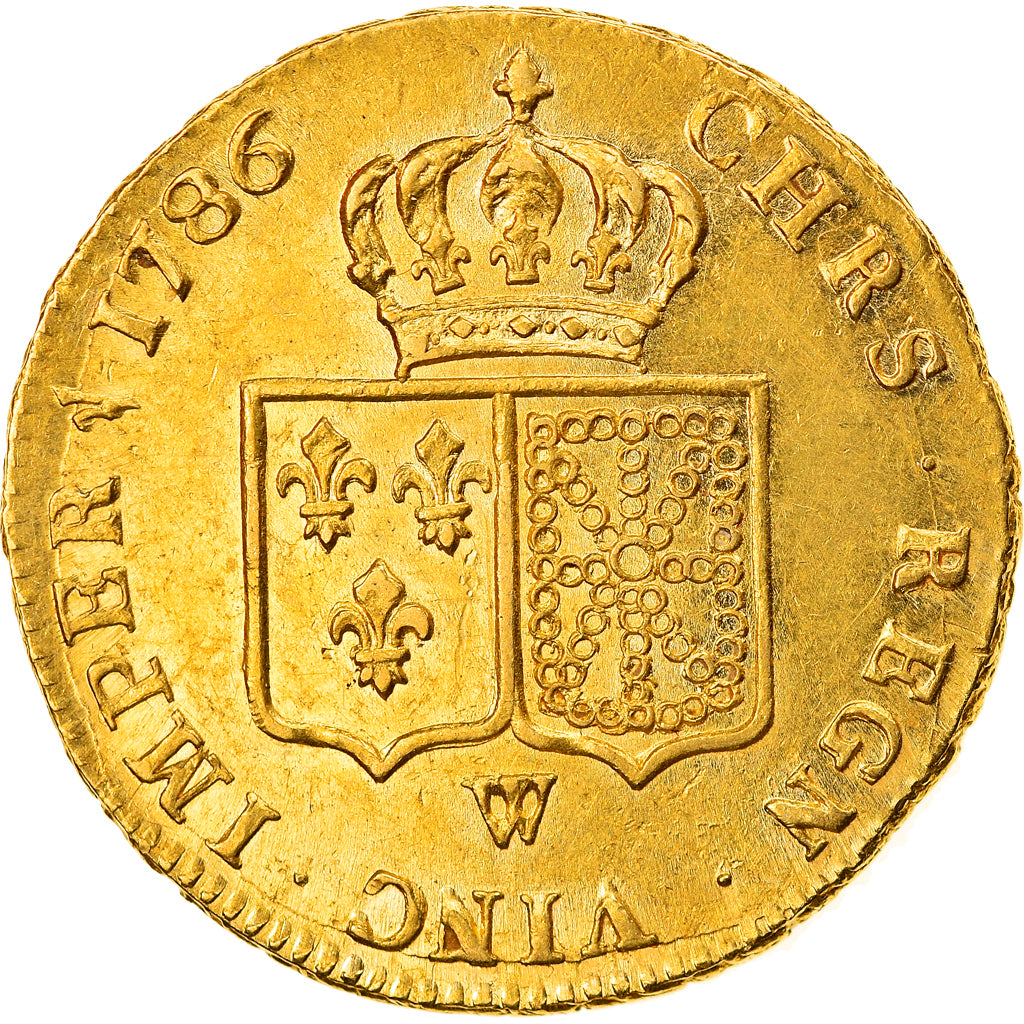 Coin, France, Louis XVI, Double Louis d'or, 1786, Lille, AU(55-58), Gold
