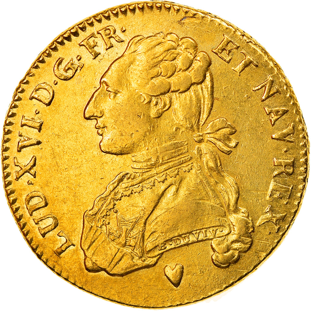 Moeda, França, Louis XVI, Double louis d'or au buste habillé, 1775