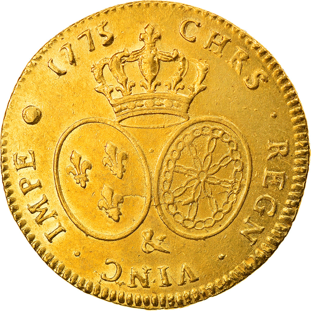 Moeda, França, Louis XVI, Double louis d'or au buste habillé, 1775