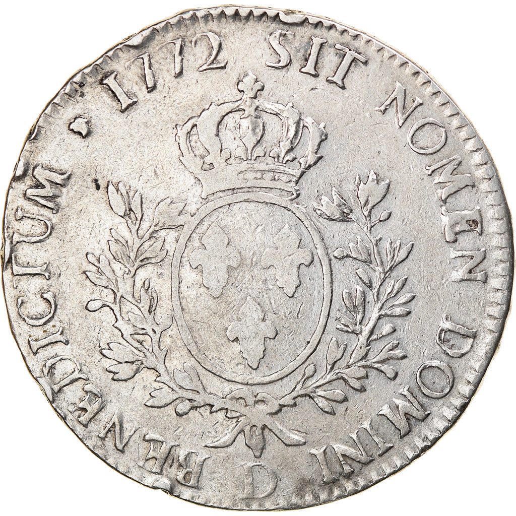 Munten, Frankrijk, Louis XV, Écu à la vieille tête, 1772, Lyon, FR+, Zilver
