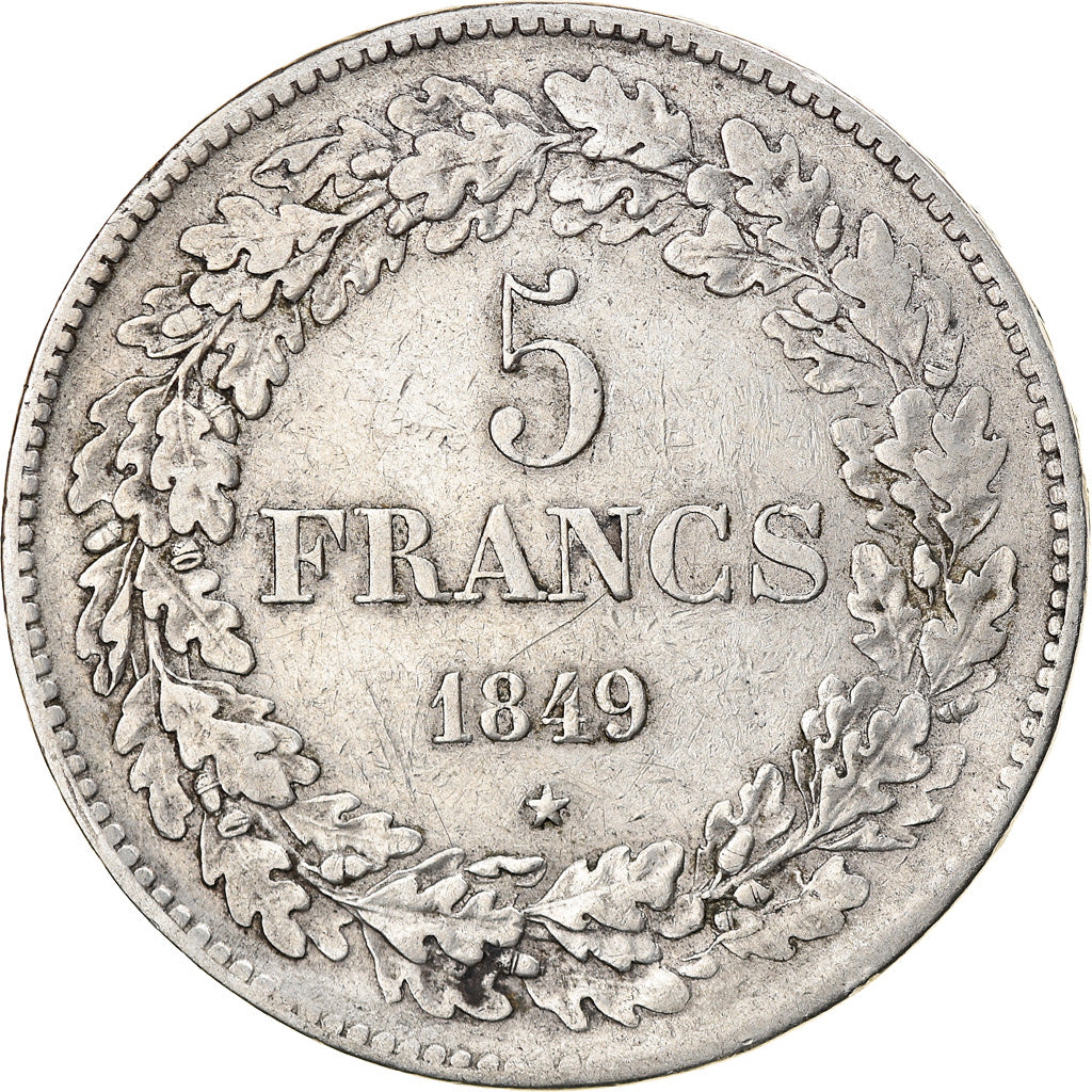 Coin, Belgium, Leopold I, 5 Francs, 5 Frank, 1849, VF(30-35), Silver, KM:3.2