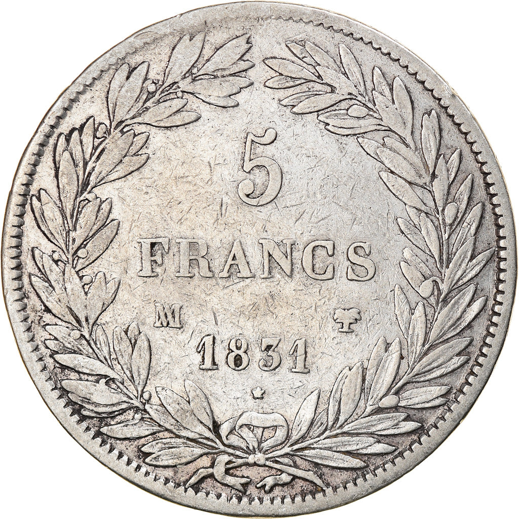 Monnaie, France, Louis-Philippe, 5 Francs, 1831, Marseille, TB+, Argent