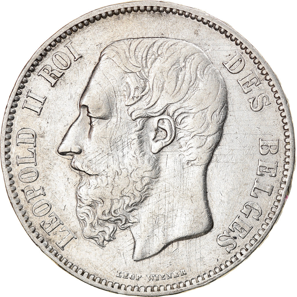 Moneta, Belgio, Leopold II, 5 Francs, 5 Frank, 1868, Brussels, MB+, Argento