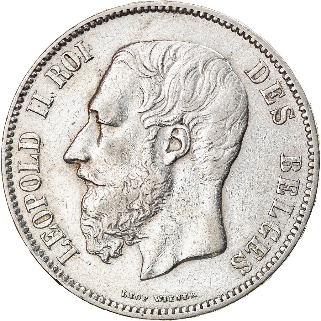 Coin, Belgium, Leopold II, 5 Francs, 5 Frank, 1871, EF(40-45), Silver, KM:24