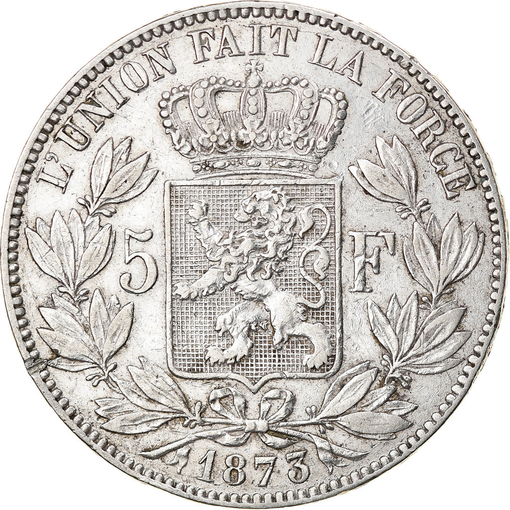 Coin, Belgium, Leopold II, 5 Francs, 5 Frank, 1873, EF(40-45), Silver, KM:24