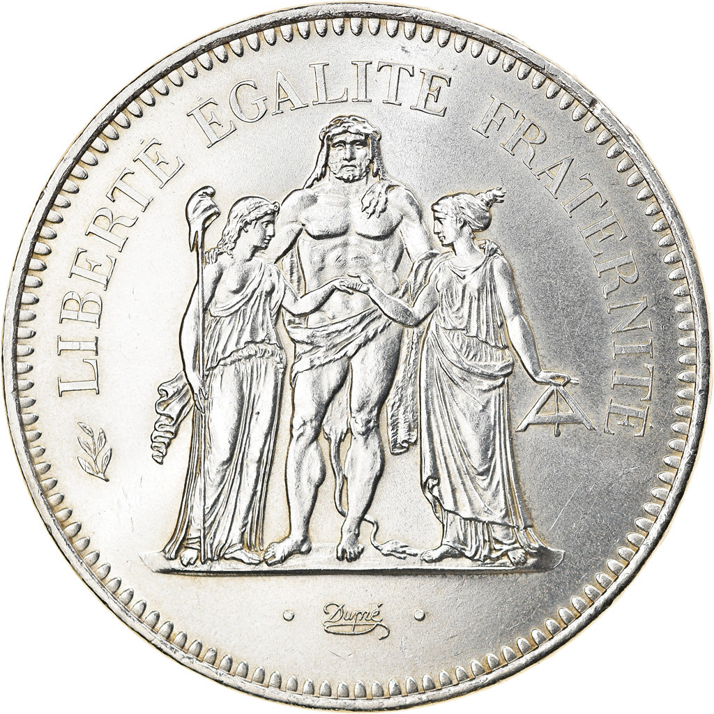 Coin, France, Hercule, 50 Francs, 1975, Paris, MS(63), Silver, KM:941.1