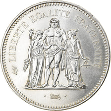 Coin, France, Hercule, 50 Francs, 1975, Paris, MS(63), Silver, KM:941.1