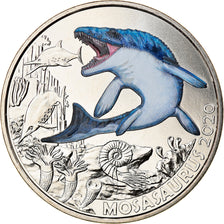 Austria, 3 Euro, Mosasaurus, 2020, Colourized, MS(65-70), Copper-nickel