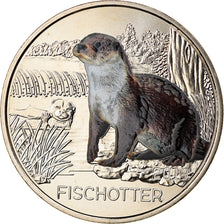 Austria, 3 Euro, Fischotter, 2019, Colourized, MS(65-70), Copper-nickel