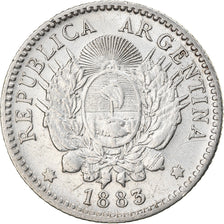 Coin, Argentina, 10 Centavos, 1883, EF(40-45), Silver, KM:26