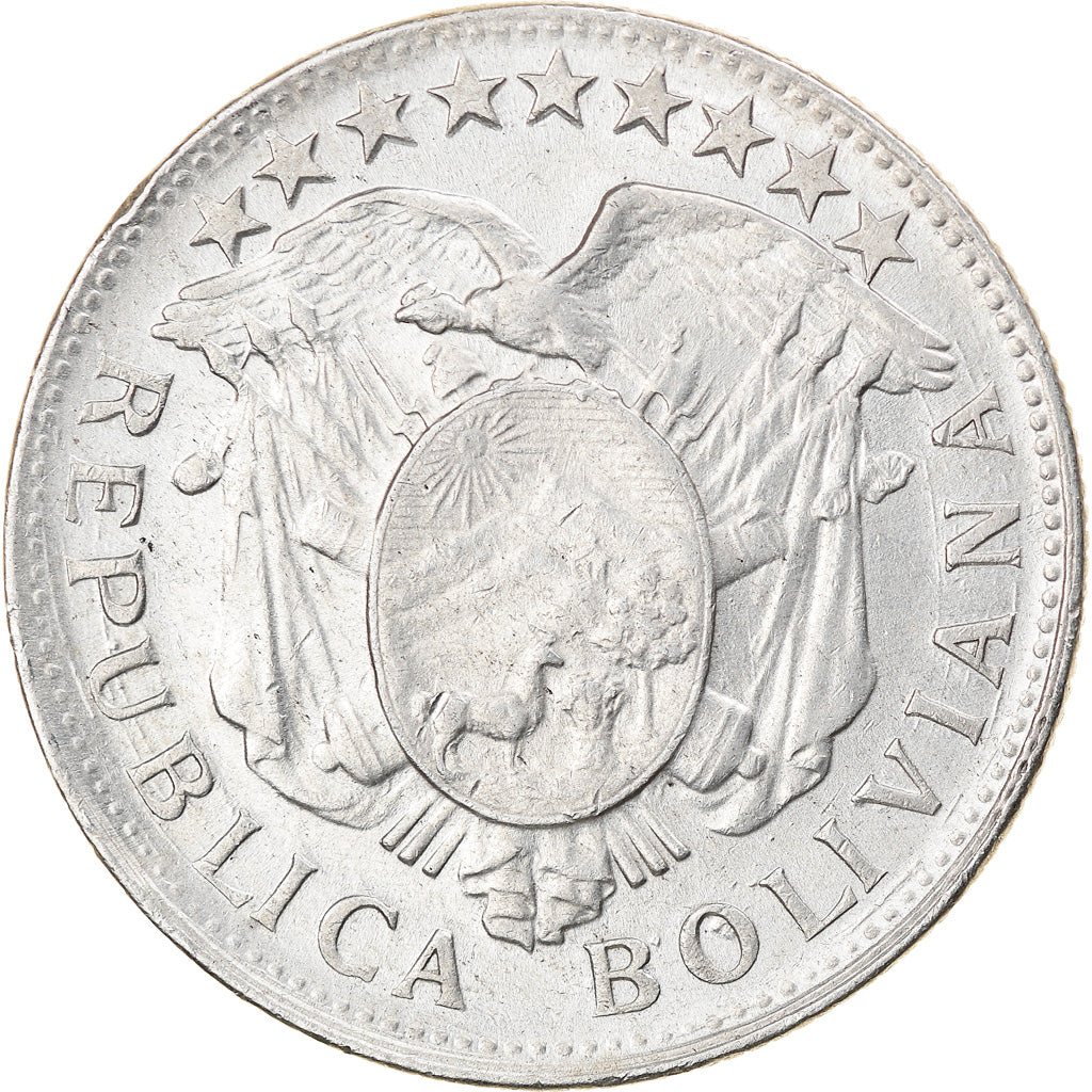 Coin, Bolivia, 50 Centavos, 1/2 Boliviano, 1908, AU(50-53), Silver, KM:175.1