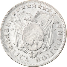 Coin, Bolivia, 50 Centavos, 1/2 Boliviano, 1908, AU(50-53), Silver, KM:175.1