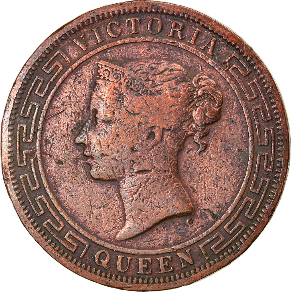 Coin, Ceylon, Victoria, 5 Cents, 1870, VF(20-25), Copper, KM:93