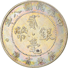 Moneda, China, KWANGTUNG PROVINCE, 20 Cents, 1919, MBC, Plata, KM:423