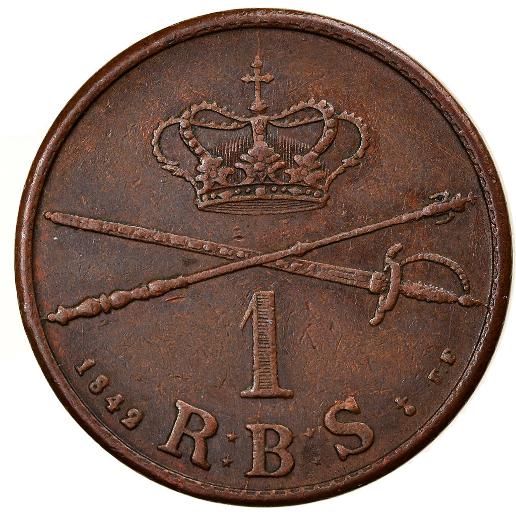 Moneta, Danimarca, Christian VIII, Rigsbankskilling, 1842, Altona, BB, Rame