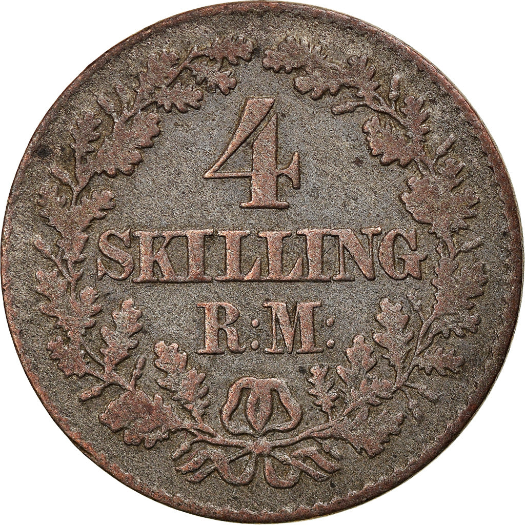 Moneta, Danimarca, Frederik VII, 4 Skilling Rigsmont, 1856, Copenhagen, MB