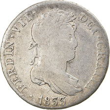 Moneta, Spagna, Ferdinand VII, Real, Croat, 1833, Madrid, MB, Argento, KM:462.3