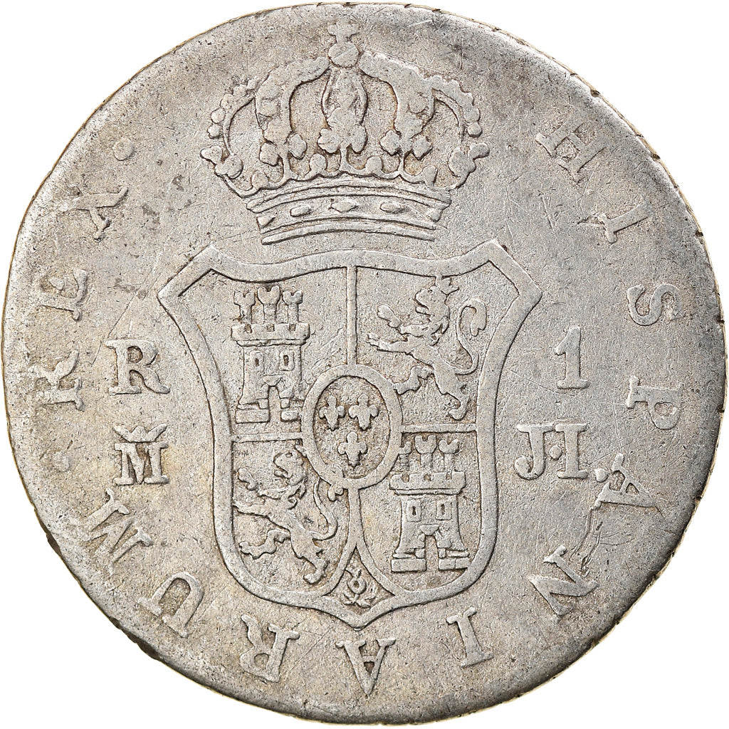 Moneta, Spagna, Ferdinand VII, Real, Croat, 1833, Madrid, MB, Argento, KM:462.3