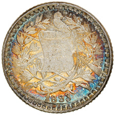 Coin, Guatemala, 1/2 Real, Medio, 1893, MS(63), Silver, KM:164