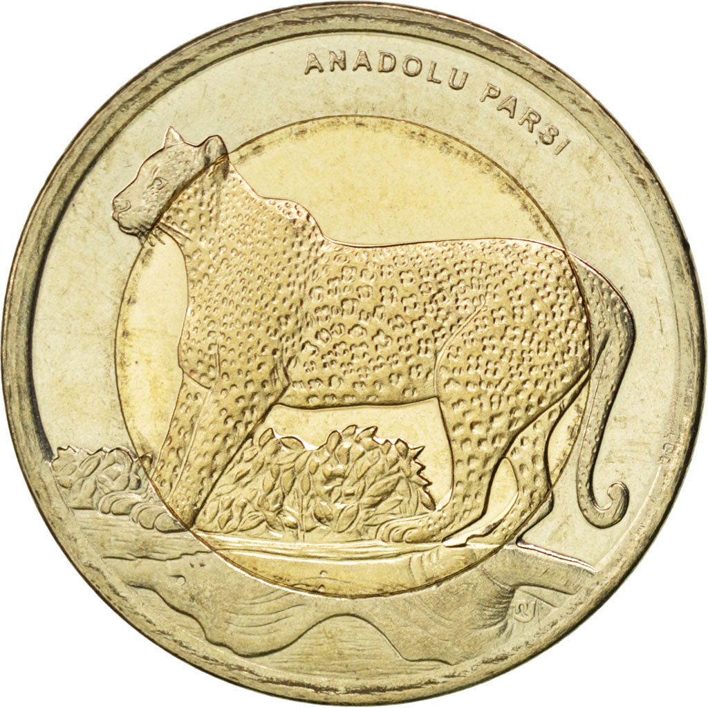 TURKEY, Lira, 2012, KM #1284, MS(63), Bi-Metallic, 26.15, 8.10